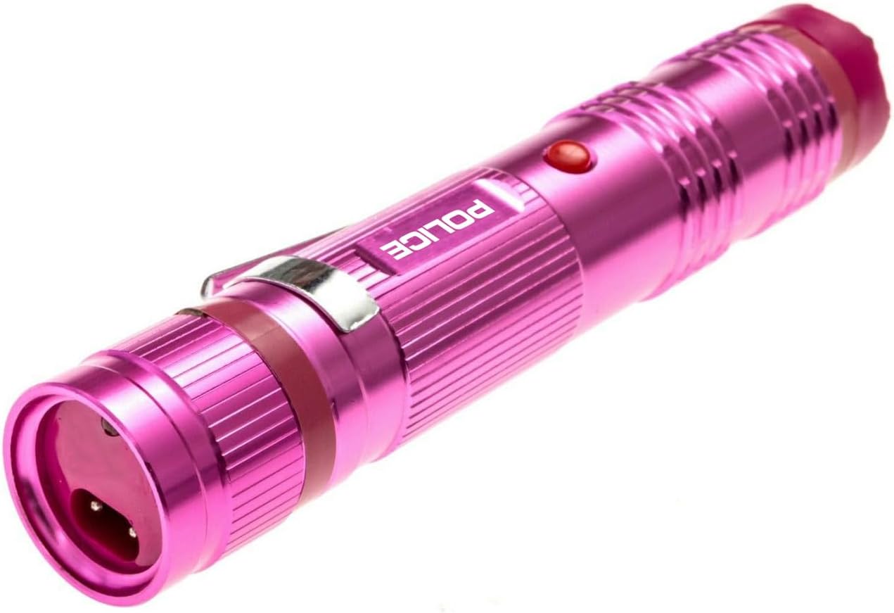 Police Stun Gun Burn Pepper Spray Combo para defensa personal – M12 Rosa