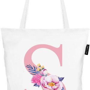 Fmeida Bolsa de mano con monograma para mujer, Initia S, regalos de cumpleaños para profesores, mamás amigos, regalos personalizados para dama de Fmeida Bolsa de mano con monograma para mujer, Initia S, regalos de cumpleaños para profesores, mamás amigos, regalos personalizados para dama de