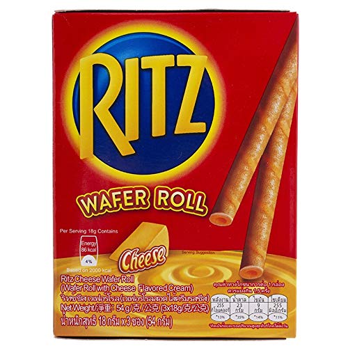 Ritz, rollo de obleas con crema sabor a queso, 1.90 oz. Paquete de 3 piezas