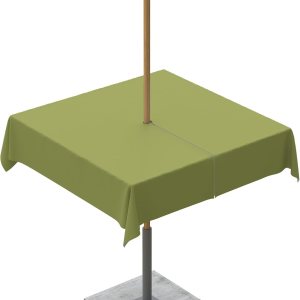 Mantel de exterior verde oliva con agujero para sombrilla y cremallera, mantel de color sólido para mesas cuadradas, colección de mesa impermeable Mantel de exterior verde oliva con agujero para sombrilla y cremallera, mantel de color sólido para mesas cuadradas, colección de mesa impermeable