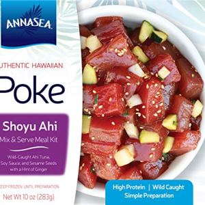 Annasea Kit Frozen Poke (Shoyu Ahi) – Paquete de 4, atún sostenible atrapado en vara Annasea Kit Frozen Poke (Shoyu Ahi) – Paquete de 4, atún sostenible atrapado en vara