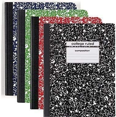 Paquete de 3 libros de composición de colores surtidos TRU RED  College Ruled 7  X 9  pulgadas (los colores pueden variar)
