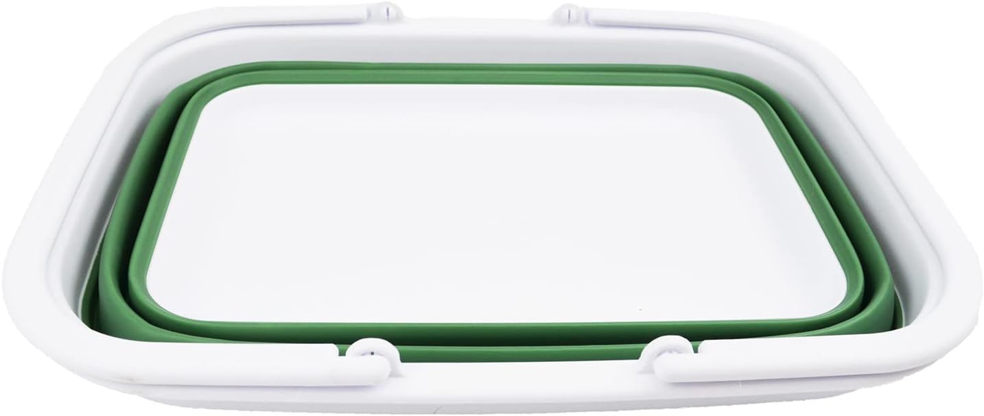 SAMMART Tina plegable con asa de 9.2 litros (2.37 galones), cesta de picnic portátil al aire libre, lavabo plegable para lavar platos, campamento,
