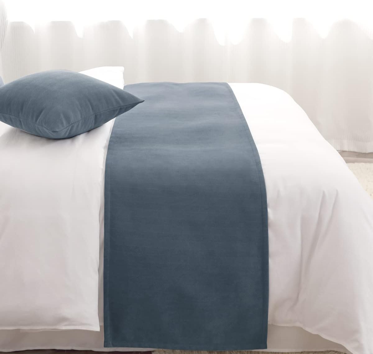 Pasador de cama de una sola capa de chenilla, bufandas de cama de estilo moderno para decoración del hogar y hotel