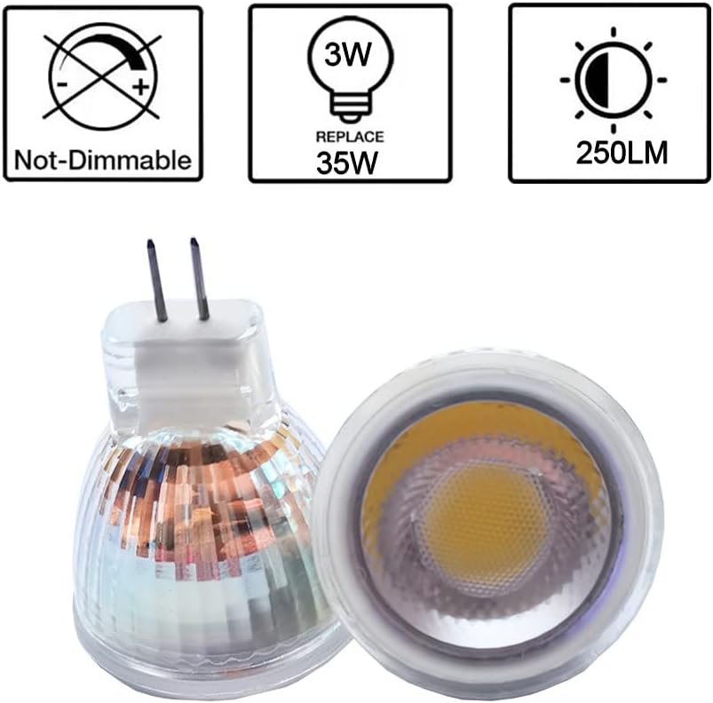 MR11 nimi spot Light gu5.3 Base 130V 120V 3W 6000KL bombilla LED reemplazar 20w 35W bombilla halógena (4pcs 110-130V 6000K bombillas)