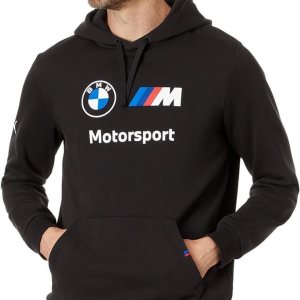 PUMA Sudadera con capucha de forro polar BMW M Motorsport Essentials para hombre PUMA Sudadera con capucha de forro polar BMW M Motorsport Essentials para hombre