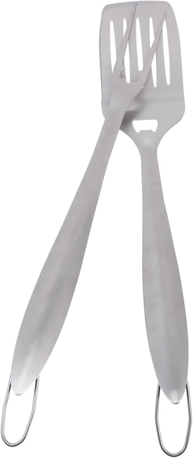 2 Uds. Espátula para freír, tenedor, pinzas de cocina, cuchara de panadería, pastelería, tenedor, rascador de metal, espátula para barbacoa,
