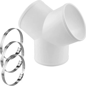 Conector de conducto en forma de Y de 3 vías, divisor de conducto ABS para manguera de ventilación de secadora de extractor, 4 pulgadas de diámetro Conector de conducto en forma de Y de 3 vías, divisor de conducto ABS para manguera de ventilación de secadora de extractor, 4 pulgadas de diámetro