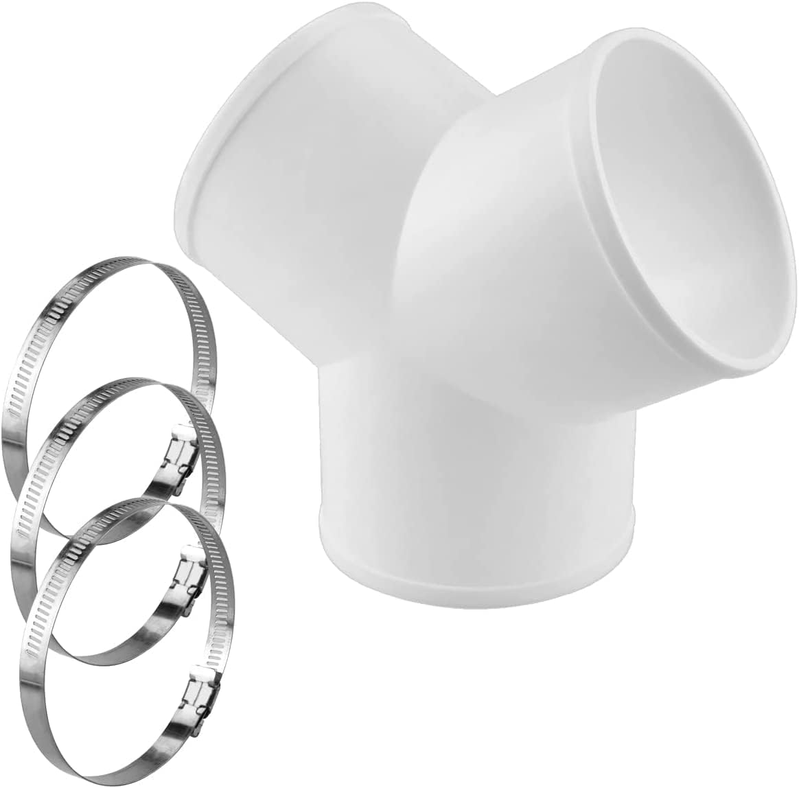 Conector de conducto en forma de Y de 3 vías, divisor de conducto ABS para manguera de ventilación de secadora de extractor, 4 pulgadas de diámetro