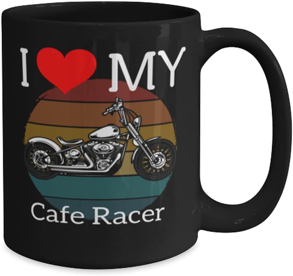 Cafe Racer Lovers Coffee Mug 15oz, black