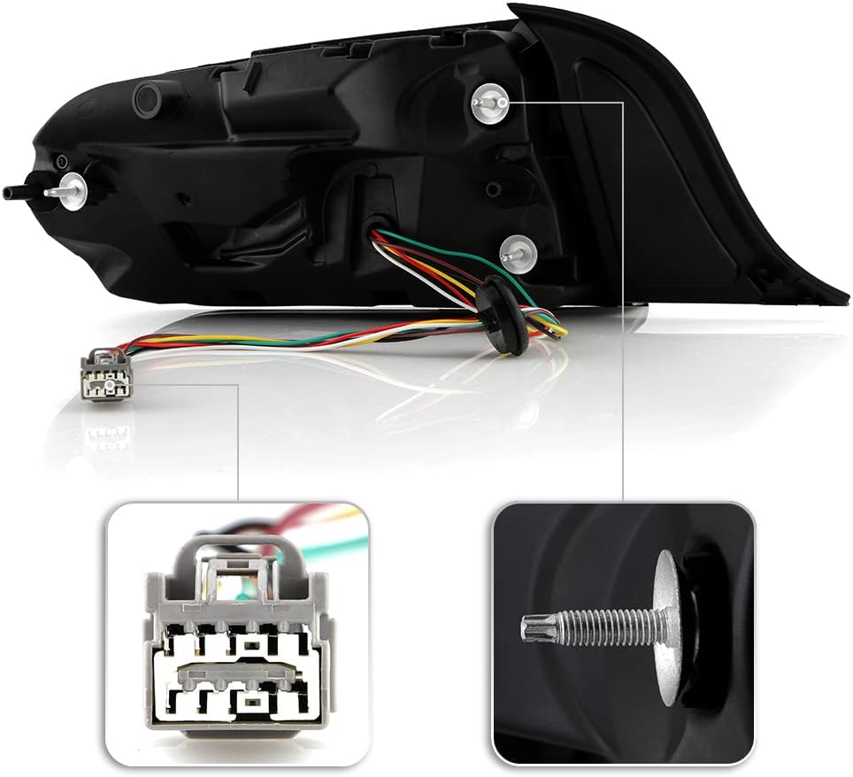 ACANII – Para 2015-2021 Ford Mustang Estilo Euro LED Señal secuencial Tubo Blanco Luces Traseras Luces Traseras Par Izquierdo+Derecho