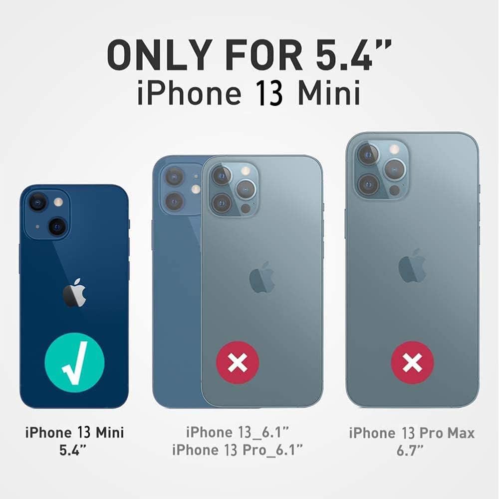 LMDAMZ Funda resistente para iPhone 13 Mini anticaídas, resistente grado militar, a prueba de golpes, doble protección (TPU+PC), funda magnética