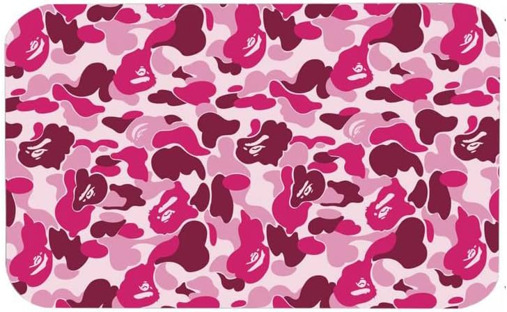 Tapete de interior con diseño de camuflaje rosa Bape, duradero, de bienvenida, antideslizante, absorbente, resistente a la suciedad, para decoración