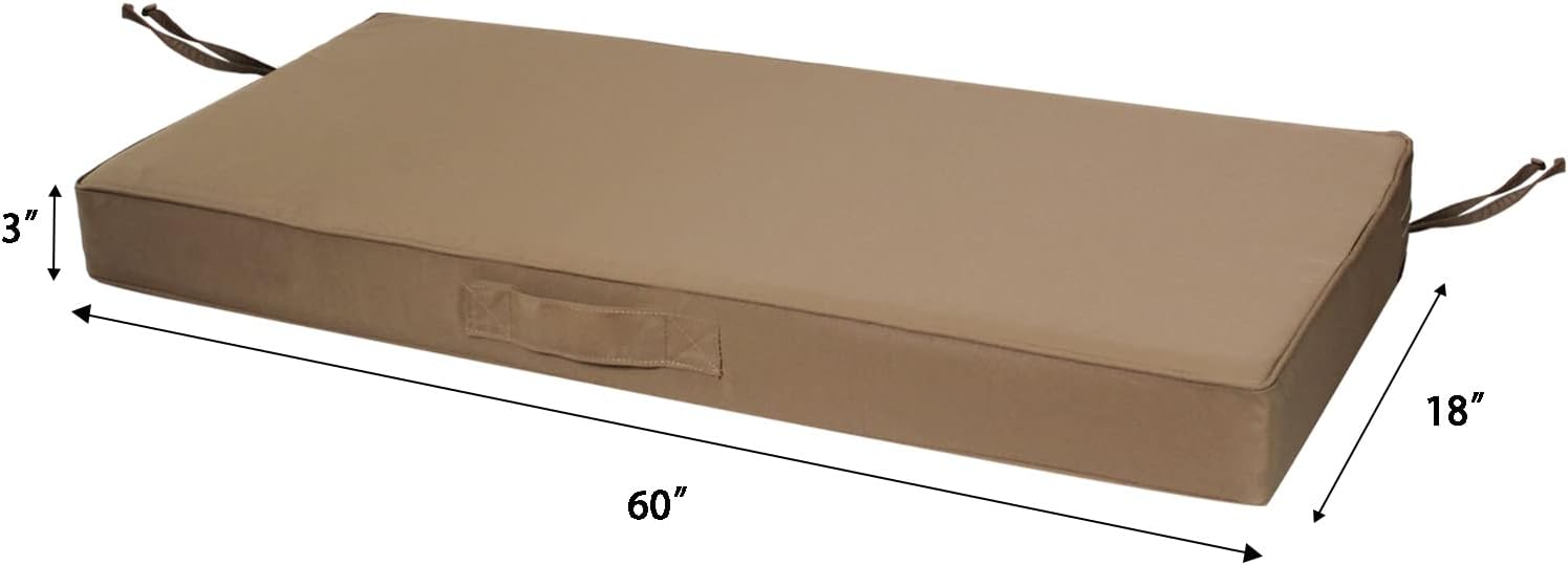 Faible Poisson Cojín de banco para exteriores, 60 x 18 pulgadas, impermeable, cojines para columpios de porche, muebles de jardín, patio, cojines