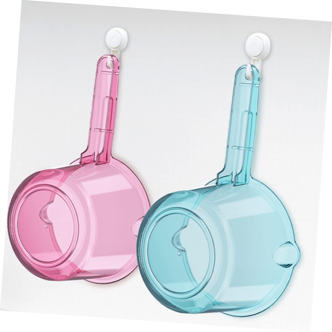 HOMSFOU Cuchara de baño transparente, cucharón de agua de plástico, cucharas de baño, cucharas para baño, cucharón pequeño, cucharón de champú,