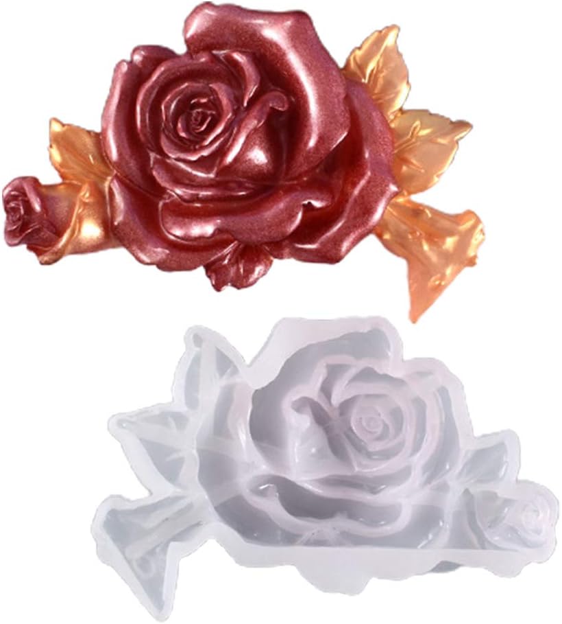 Molde hecho a mano de flores de rosas para mesa, molde de silicona con aroma, yeso, artesanías, jabón, vela, resina, molde de fundición,