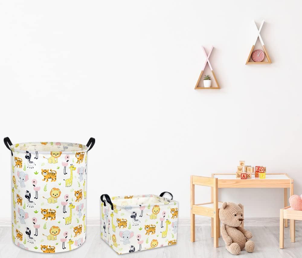 Cesta de lavandería para bebé, cesta de lavandería para niños, lindo contenedor de almacenamiento de juguetes para niños y niñas, decoración de
