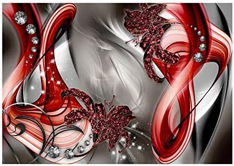 artgeist Mural de pared abstracto rojo, 173 x 124 pulgadas, papel tapiz autoadhesivo para despegar y pegar, autoadhesivo, extraíble, gran adhesivo,