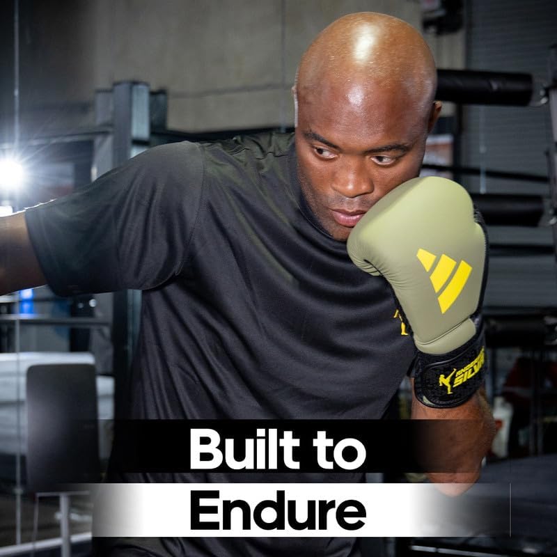 Adidas x Anderson Silva – Guantes de boxeo para uso diario, equipo de fitness versátil con carcasa exterior de poliuretano y espuma moldeada por