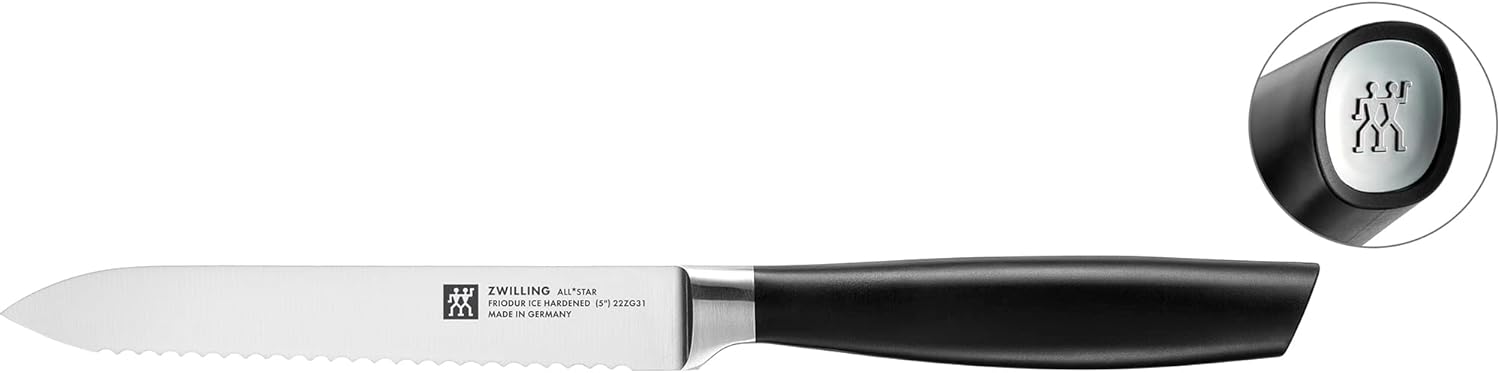 Zwilling All Star – Cuchillo multiusos alemán afilado de 5 pulgadas, cuchillo de tomate, fabricado en una fábrica alemana propiedad de la empresa