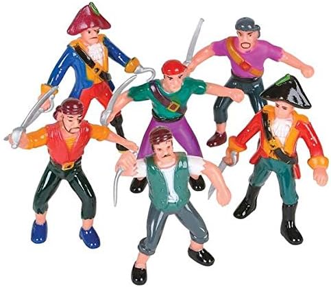 Figuras de acción de piratas de plástico Rhode Island Novelty (1docena)