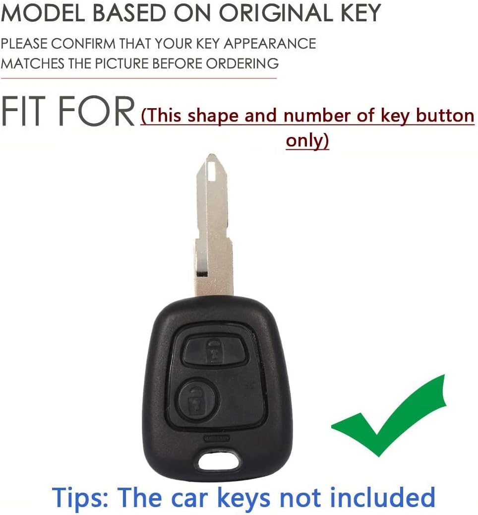 SANRILY Funda de llavero de TPU con borde dorado de 2 botones para Peugeot 206 107 207 307Citroen C1 C2 C3 C4 Picasso para Toyota Aygo Accessories
