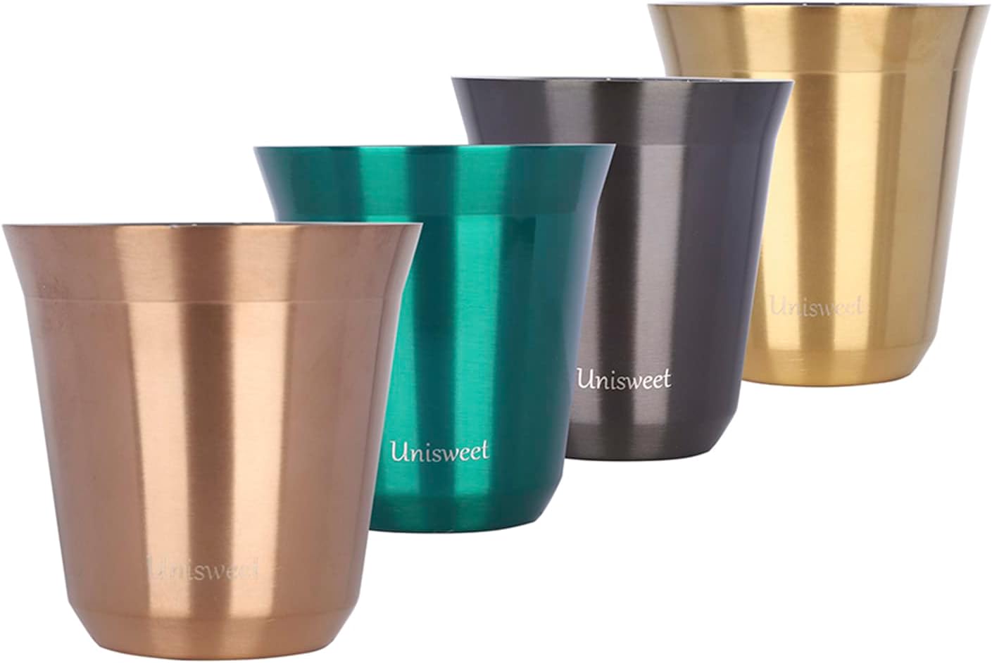 2 tazas de café de acero inoxidable con aislamiento al vacío de doble pared de 2.7 oz5.4 oz taza de café para beber taza de café 2.7 fl oz5.4 fl oz