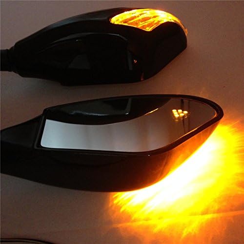 SMT-Gloss – Espejos laterales de señal de giro LED integrados color negro compatible con Suzuki GSXR 600750 GSXR 1000 1100 Hayabusa GSF 600S 1200