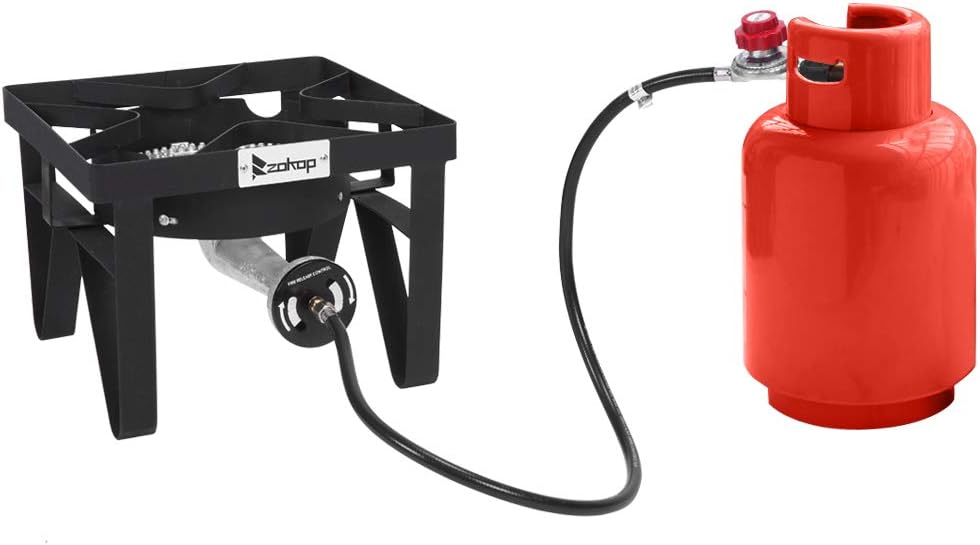Quemador de propano para exteriores, estufa de propano de 200,000 BTU con regulador de 0-20 PSI, quemadores al aire libre para cocinar quemador de