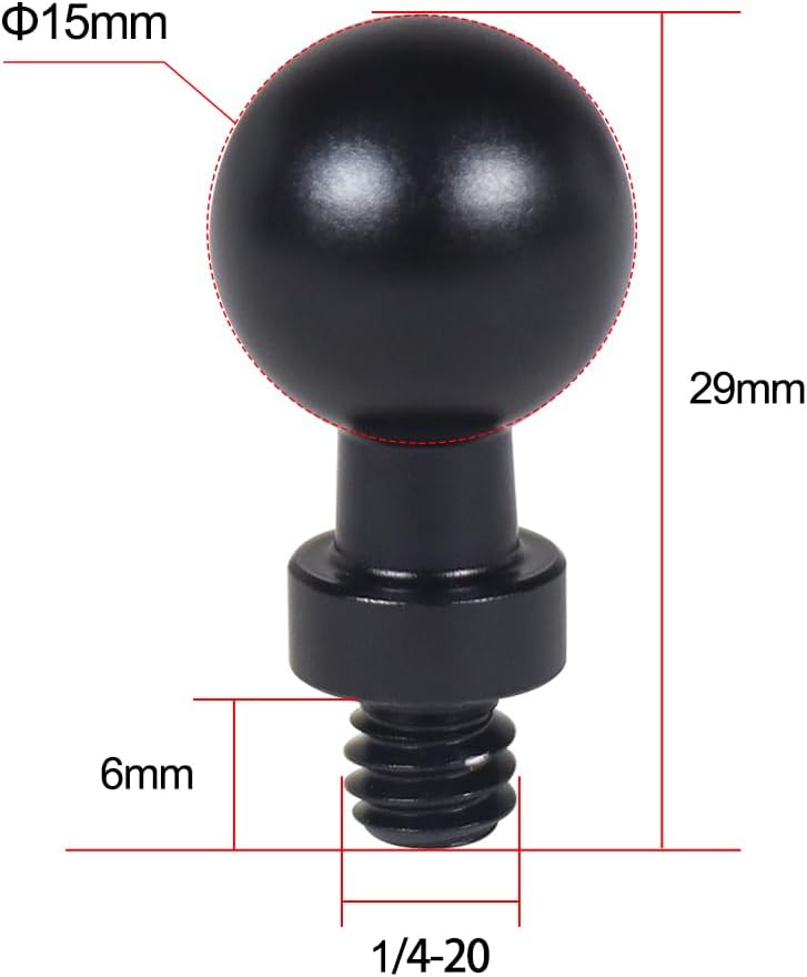 FEICHAO Adaptador de montaje en cabeza de bola de 0.787 in0.669 in0.591 in0.512 in a 14 tornilloagujero de bola para accesorios de fotografía de