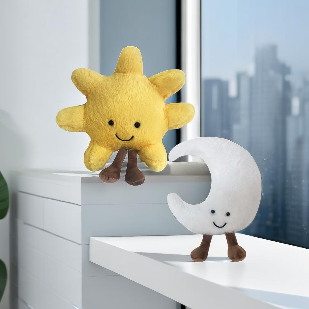 New Moon Sunshine – Almohada de peluche con linda sonrisa y diversión, juguete de peluche suave para regalo de cumpleaños de niños (A)