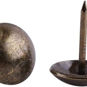 Hilitand 100 tachuelas de tapicería, alfileres de uñas de muebles, remaches de sofá, tachuelas de tapicería, latón antiguo (uñas lisas de 0.512 x Hilitand 100 tachuelas de tapicería, alfileres de uñas de muebles, remaches de sofá, tachuelas de tapicería, latón antiguo (uñas lisas de 0.512 x