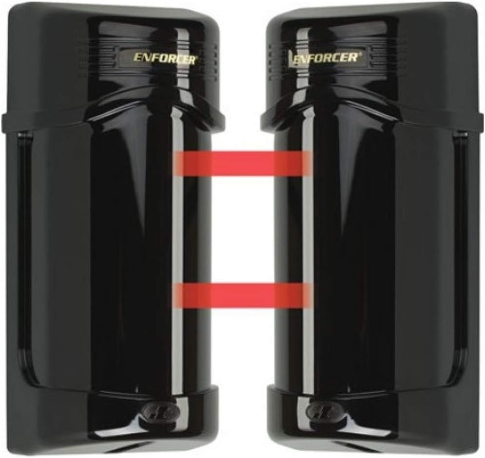Seco-Larm E-960-D290Q Enforcer Detectores de haz de fotos gemelos con alineación de haz láser, rango de detección de 290-590 pies, salida de alarma