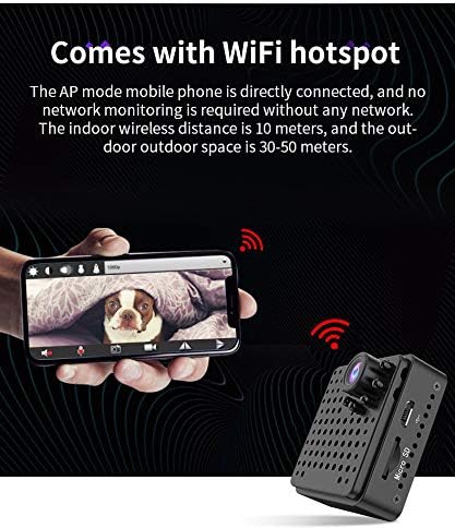 Enzemit Mini cámara WiFi HD 1080 p inalámbrica completa seguridad micro videocámara batería, visión nocturna detección de movimiento AP hotspot