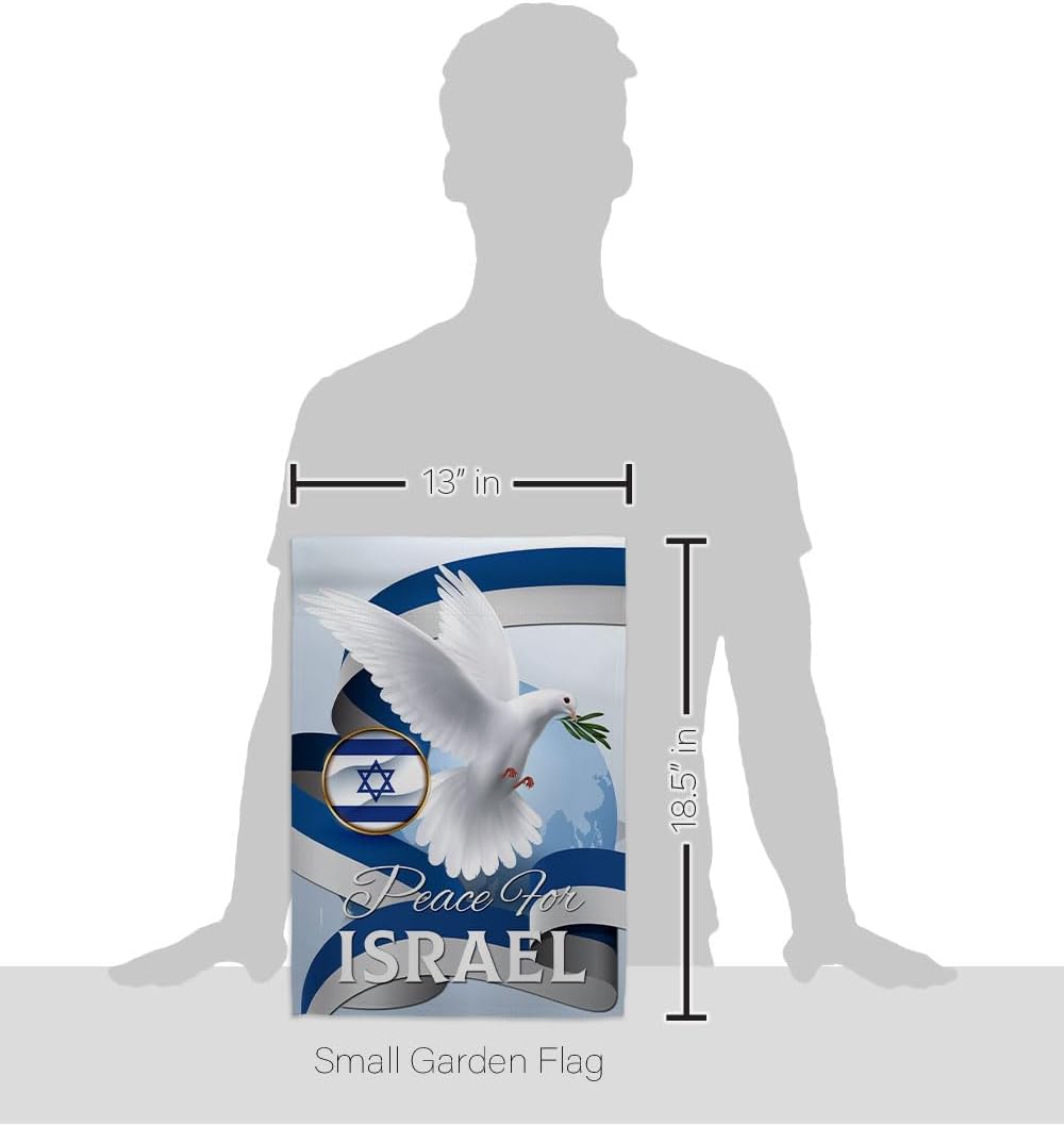 Paz para Israel – Juego de postes de jardín para decoración de jardín, decoración para el hogar, interior, tumba, patio, letrero para exteriores,