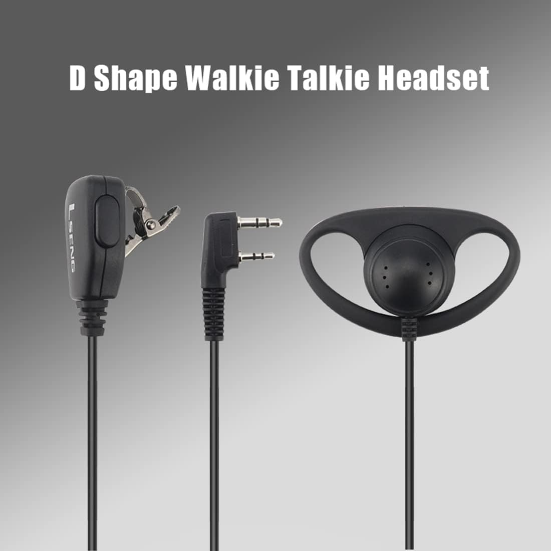 Walkie Talkies auricular con micrófono 2 pines tipo D auriculares para Baofeng uv5r bf 888s uv 82 bf f8hp Kenwood radios de 2 vías (paquete de 2)