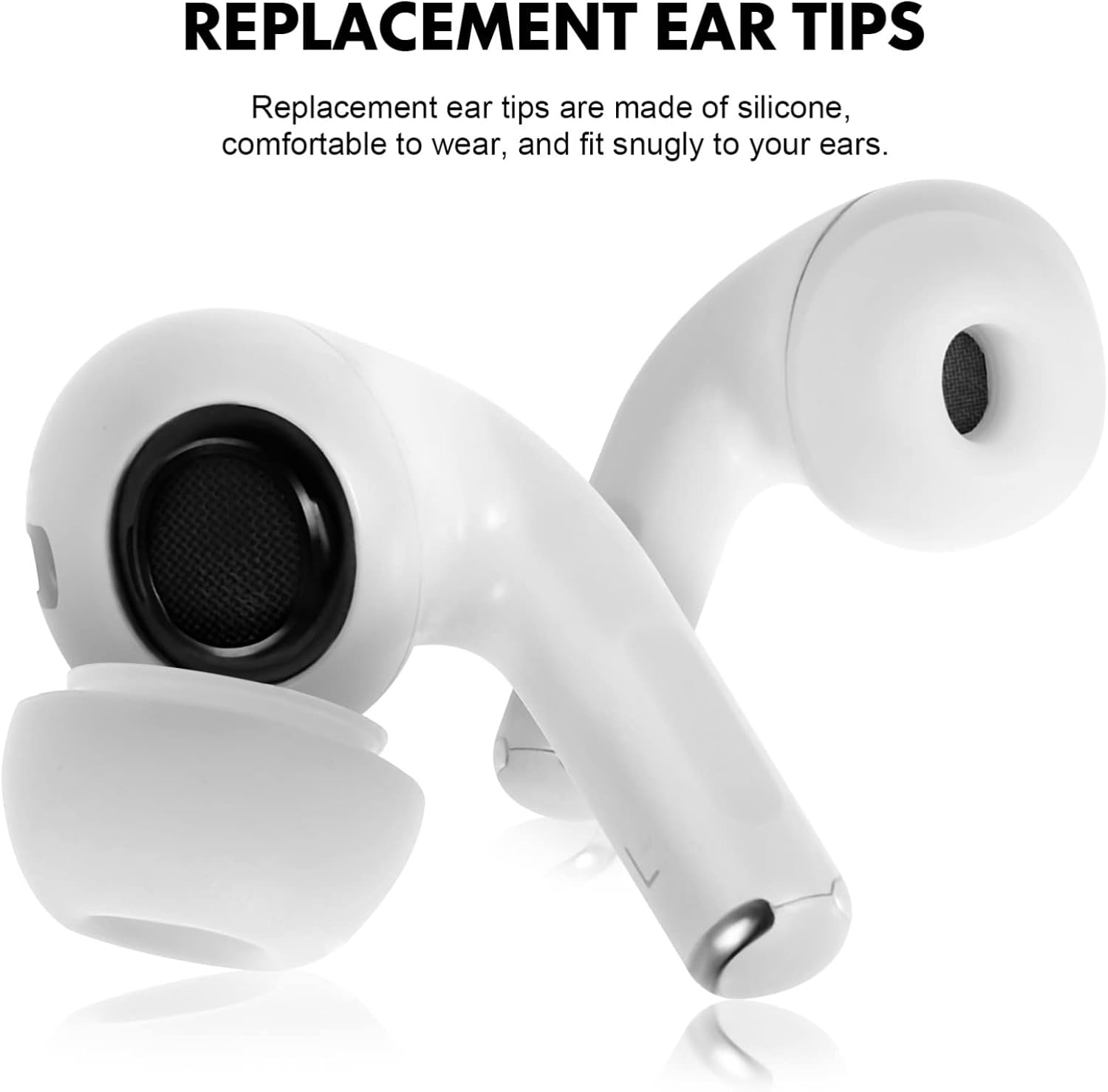 Gatuida Puntas de repuesto para las orejas, 8 pares de puntas de oreja, 4 tamaños de repuesto de goma de silicona para auriculares, accesorios de gel