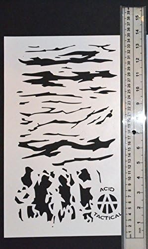 Acid Tactical Paquete de 2 plantillas de pintura en aerosol para aerógrafo de camuflaje de diseño único de 9 x 14 pulgadas, pistola Duracoat Cerakote