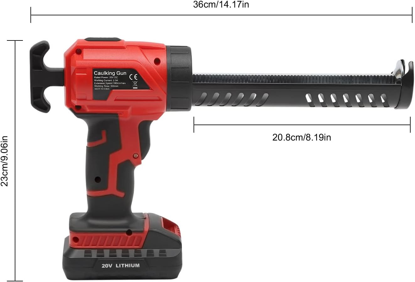 Pistola de calafateo eléctrica 20 V Max Pistola de calafateo inalámbrica Pistola de pegamento eléctrica de mano con batería velocidad ajustable