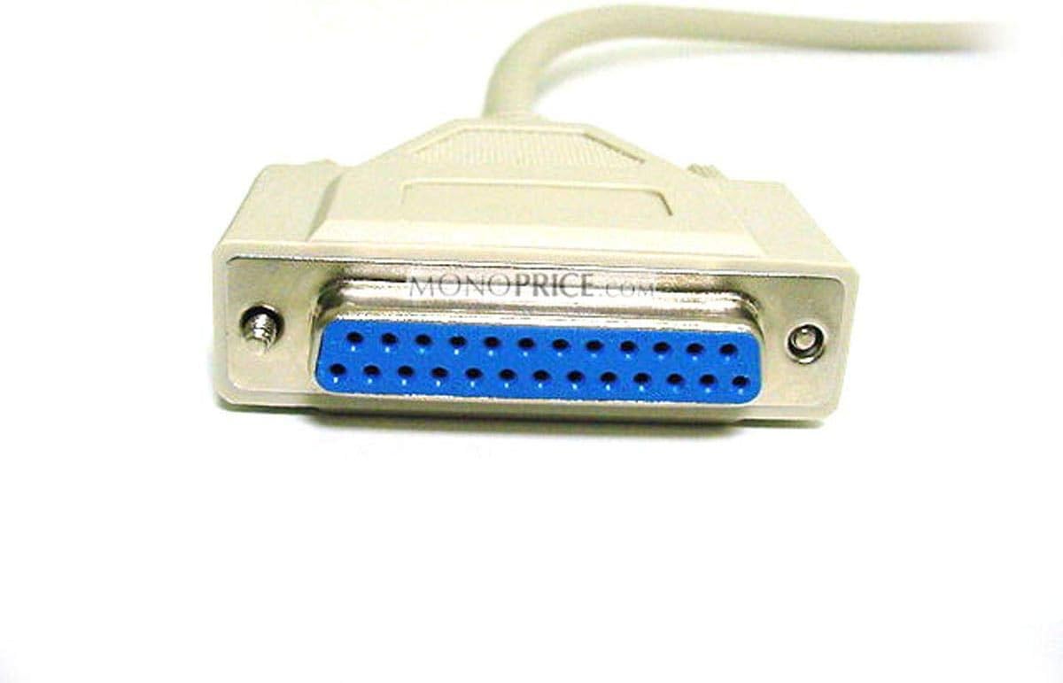 Monoprice Cable moldeado DB25 MF de 3 pies (101591) Blanco