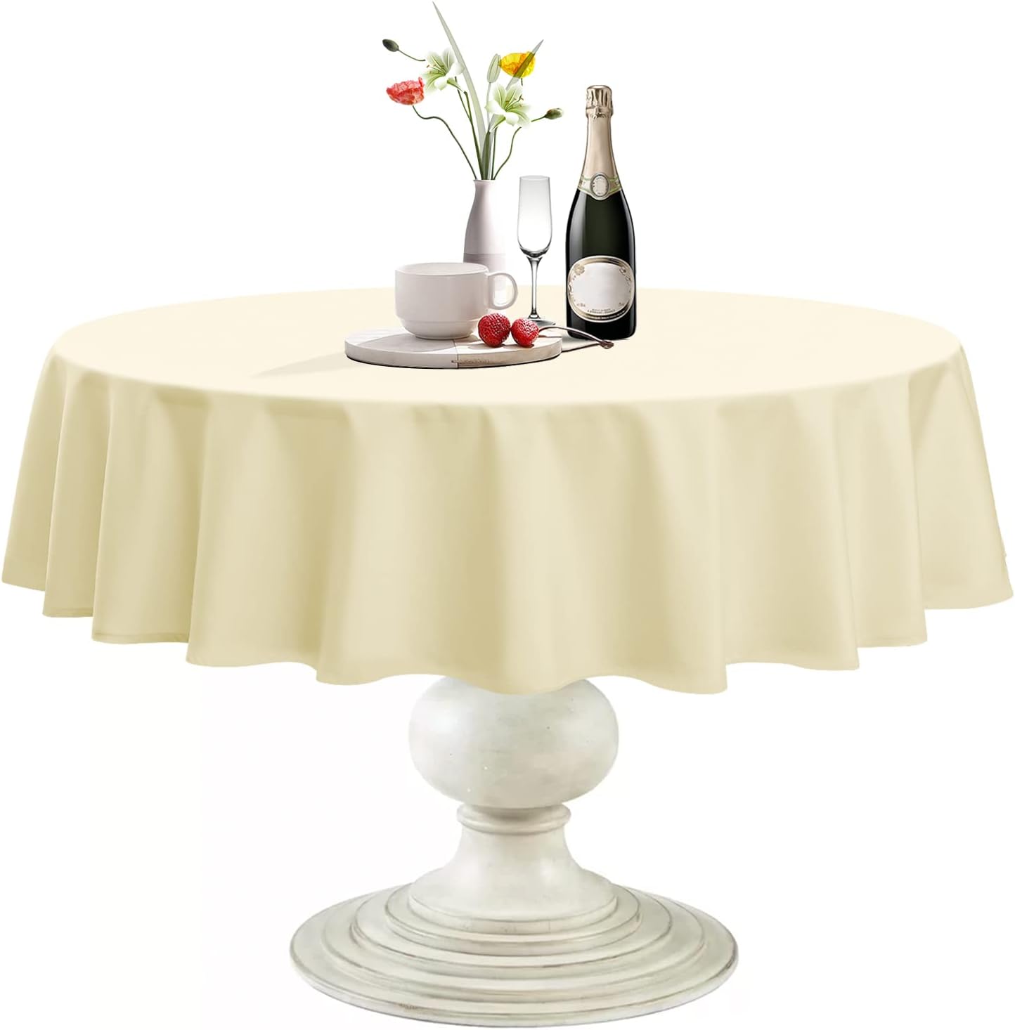 Softalker Mantel redondo impermeable y resistente a las manchas, tela sin arrugas, lavable, de 210GSM, poliéster para comedor, fiesta, bufé, boda