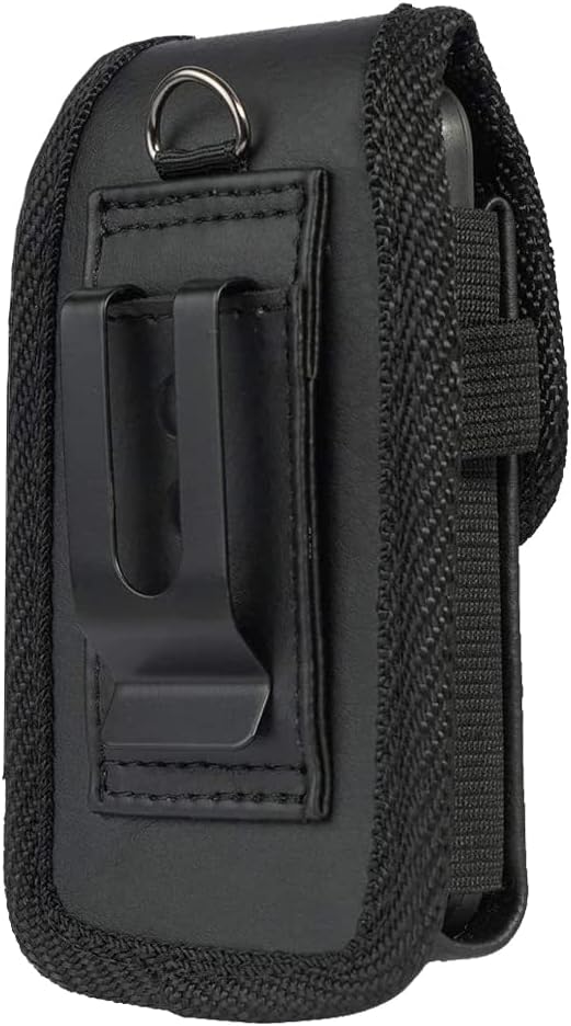 Funda Kyocera DuraXE Epic, Kyocera DuraXA Equip Case, Kyocera DuraXV Extreme Case, Funda elástica de piel vegana con clip de lazo de metal para
