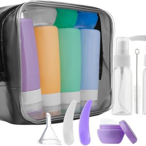 sincewo Botellas de viaje, recipientes de viaje aprobados por la TSA para artículos de tocador de tamaño de viaje, 3 onzas, a prueba de fugas, sincewo Botellas de viaje, recipientes de viaje aprobados por la TSA para artículos de tocador de tamaño de viaje, 3 onzas, a prueba de fugas,