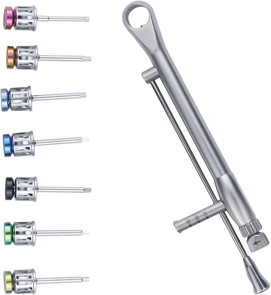 Kit de herramientas de reparación de destornilladores de implante universal global, kit de prótesis colorido, llave dinamométrica, 16 piezas para un