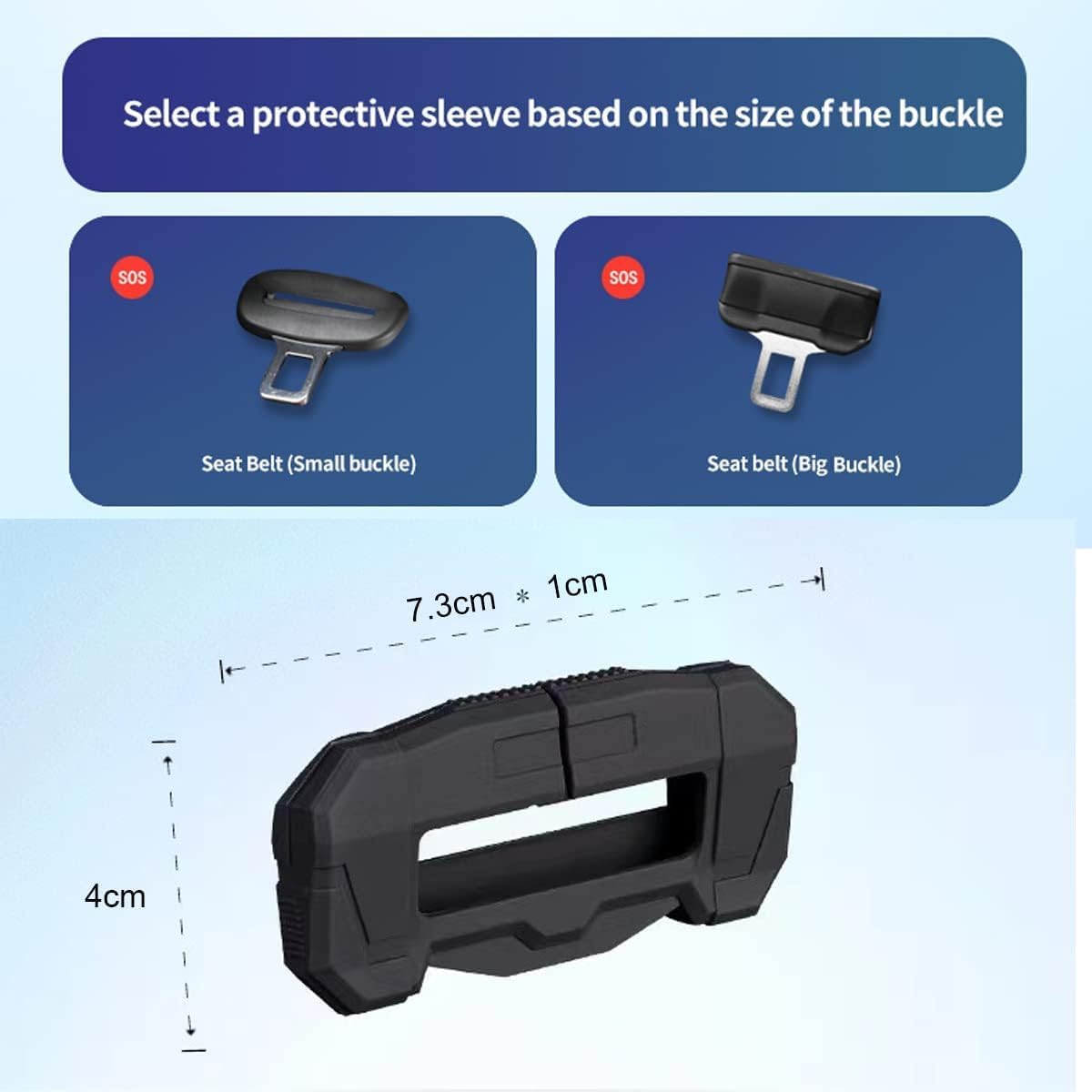 GODTERA Funda universal para clips para cinturón de seguridad de automóvil, protector de hebilla de cinturón de seguridad para automóvil, protector