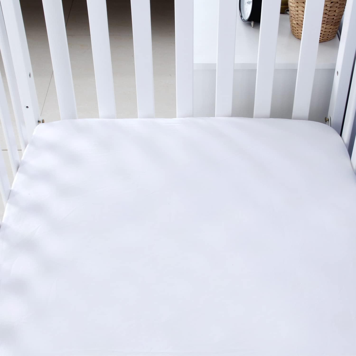 Biloban Sábanas neutrales para cuna, paquete de 4, sábana bajera ajustable para colchón de cuna estándar, sábanas acogedoras para niños y niñas,