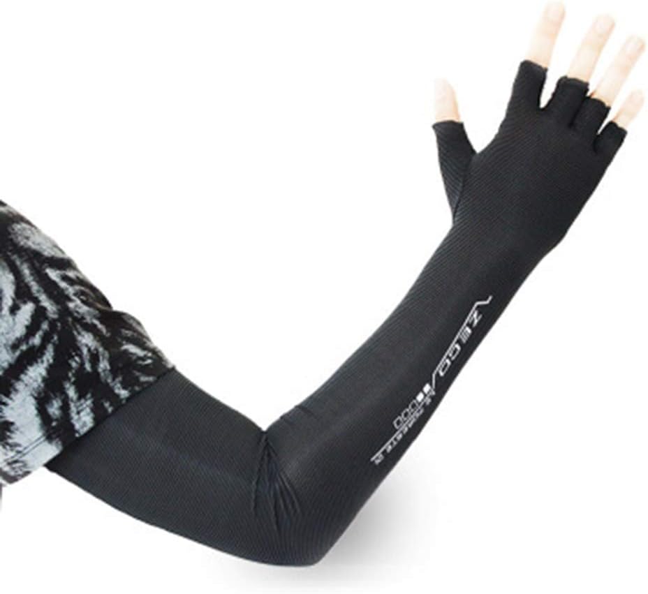 Mangas de brazo con guantes de protección UV para hombres y mujeres Ciclismo Manga de brazo de hielo sin dedos compresión solar cubierta de brazo