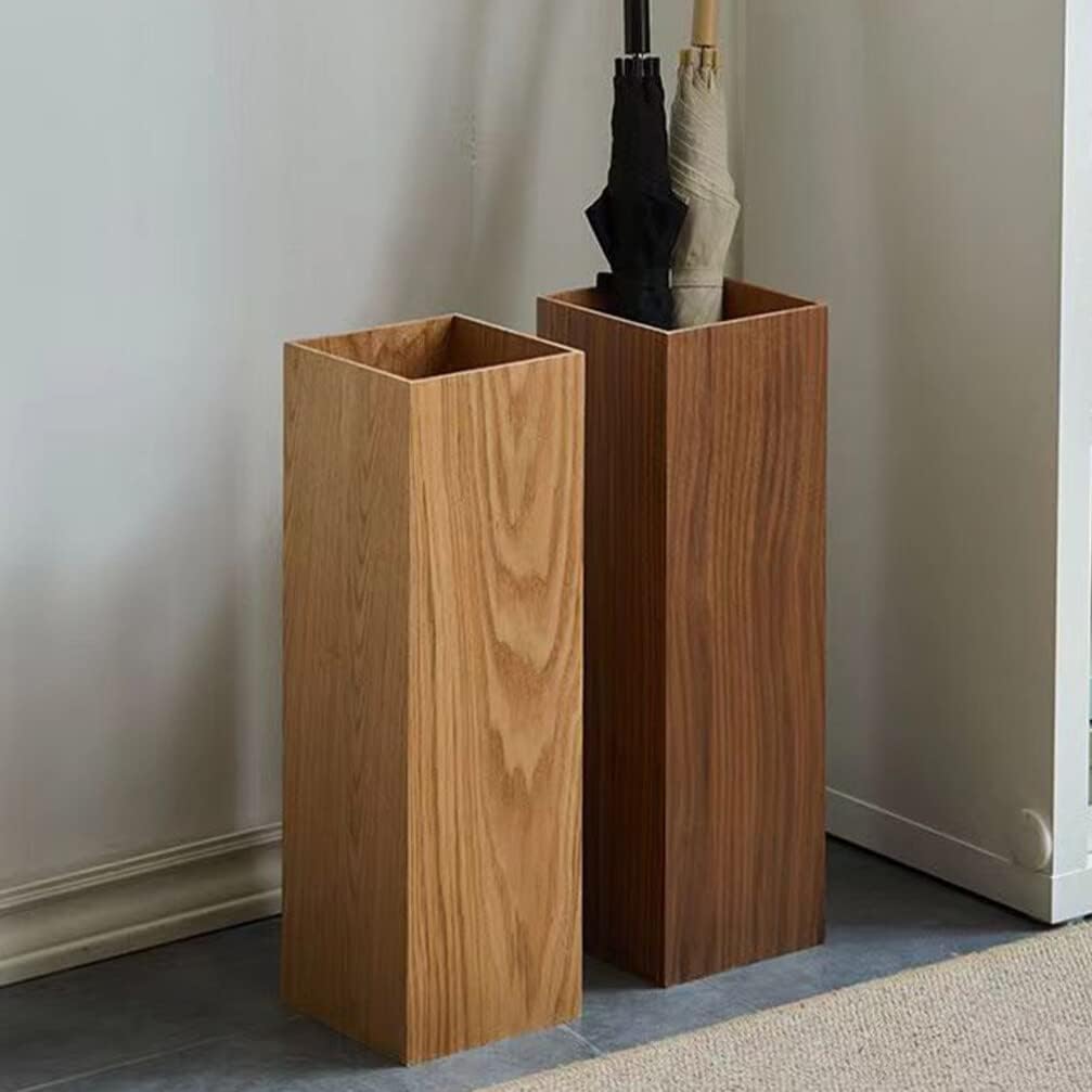 OSALADI Soporte para paraguas de madera, rectangular, cuadrado, para bastón de caminar, soporte rústico para paraguas, barril, puerta, paraguas para