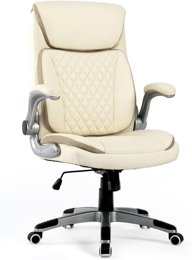 Savourseat Silla ergonómica de escritorio ejecutiva con reposabrazos abatibles y altura ajustable, 300 libras grande y alta, silla de oficina de