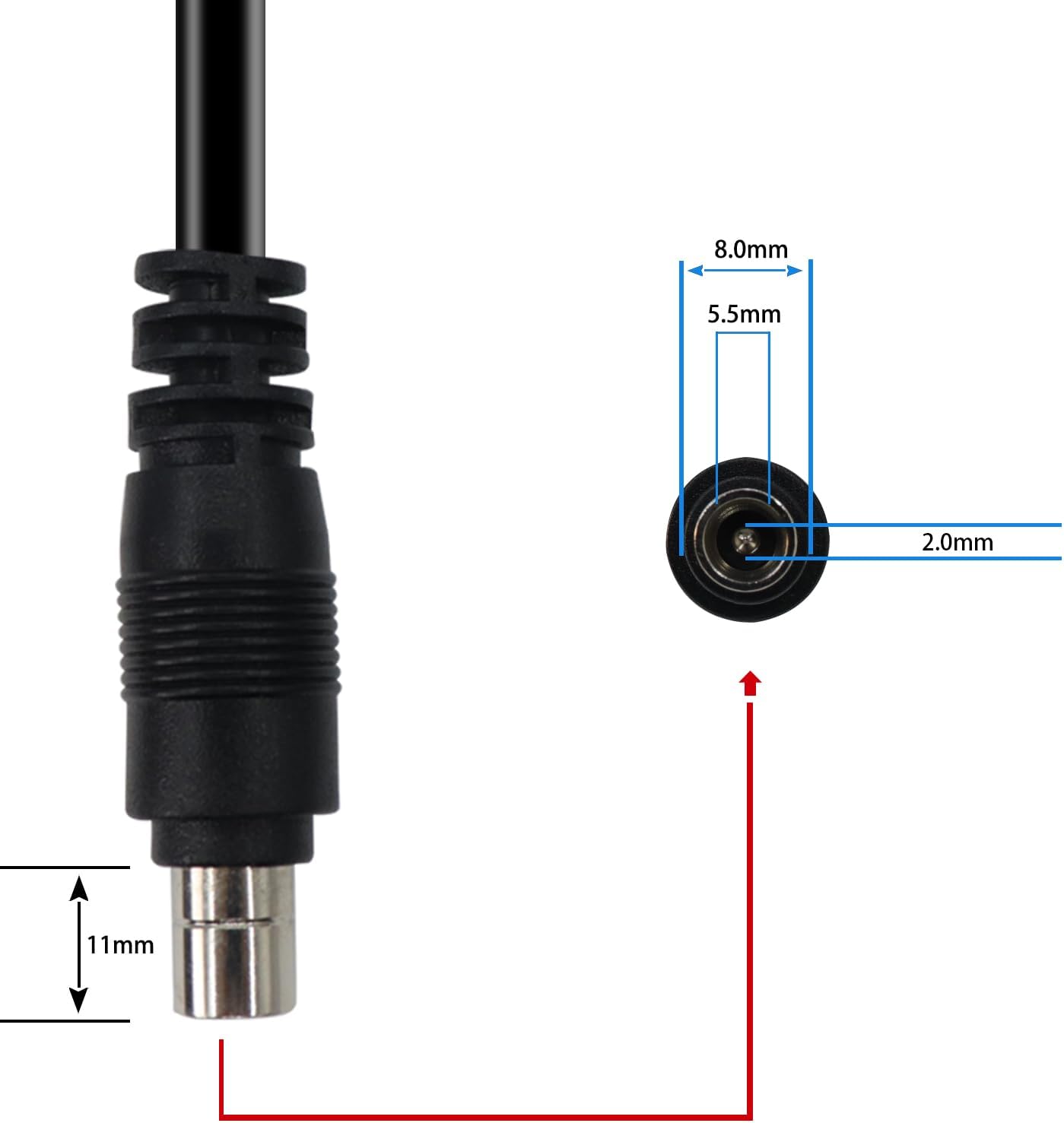 RIIEYOCA Cable de carga de automóvil de 0.315 pulgadas de CC, enchufe hembra para encendedor de cigarrillos de automóvil a DC8020 cable con
